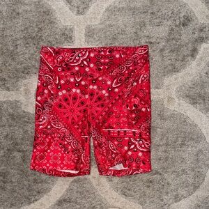 Bebe Red Bandana Print Shorts